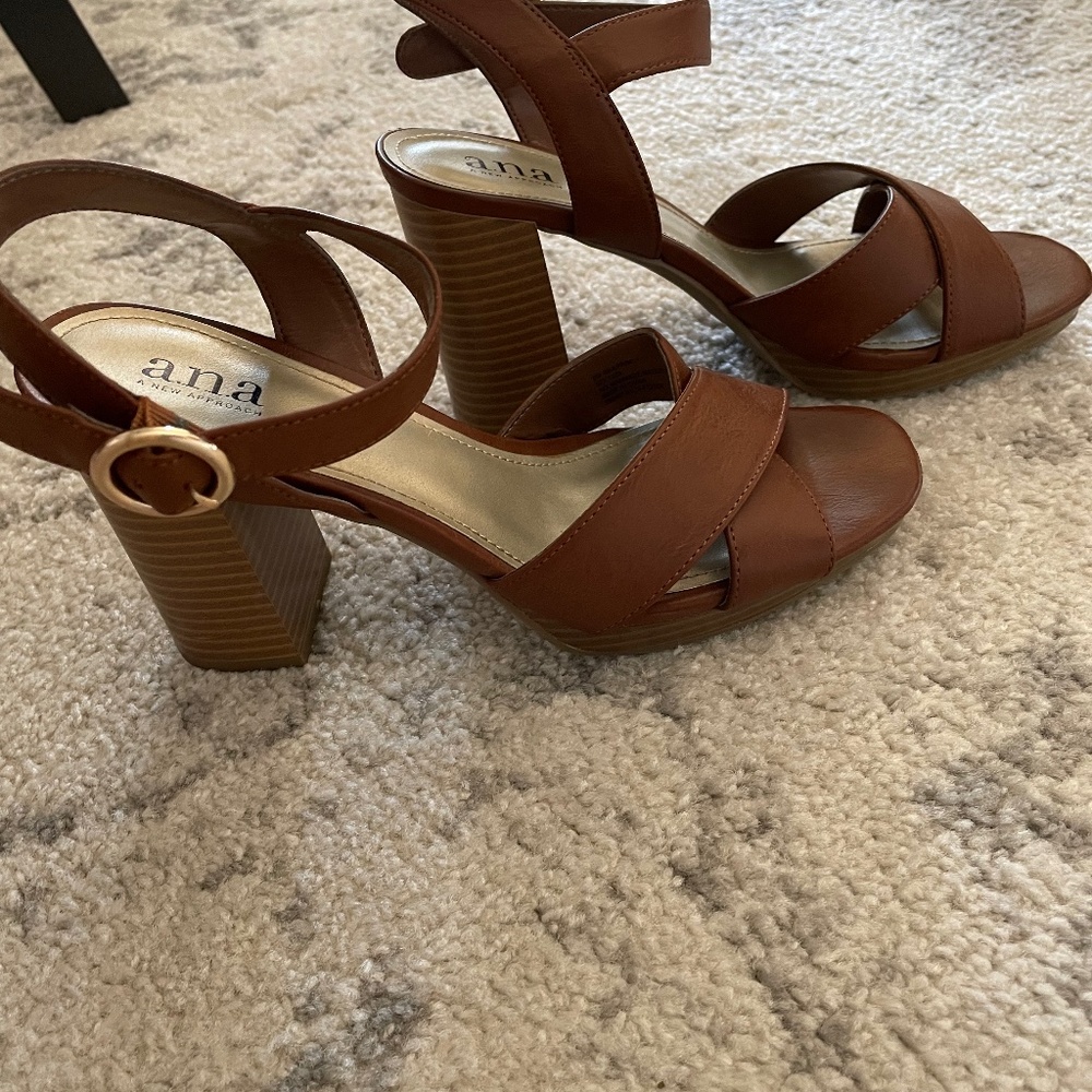 Brown sandal heels